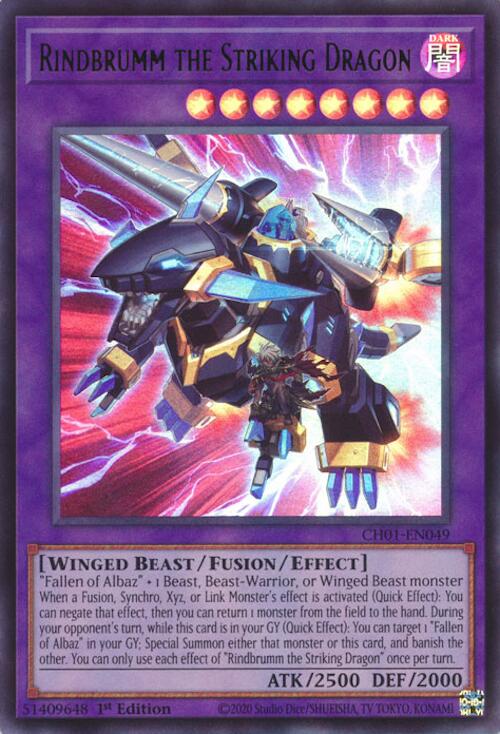 Rindbrumm the Striking Dragon [CH01-EN049] Ultra Rare | Chromatic Games