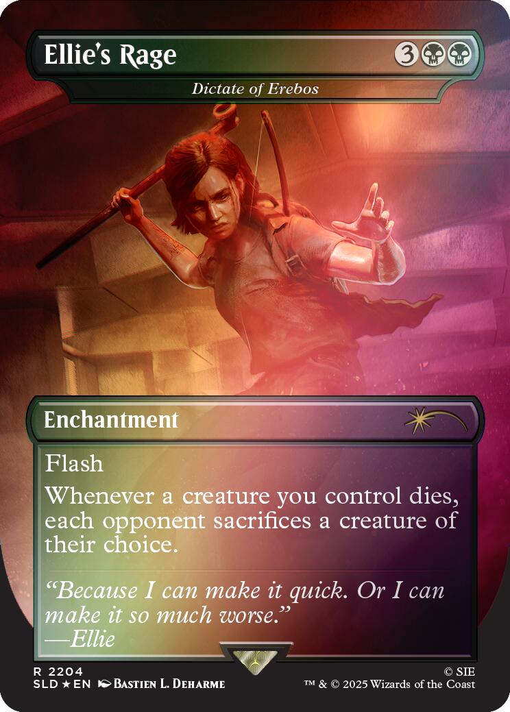 Ellie's Rage - Dictate of Erebos (Rainbow Foil) [Secret Lair Drop Series] | Chromatic Games