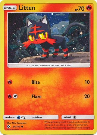 Litten (24/149) (Cosmos Holo) [Sun & Moon: Base Set] | Chromatic Games