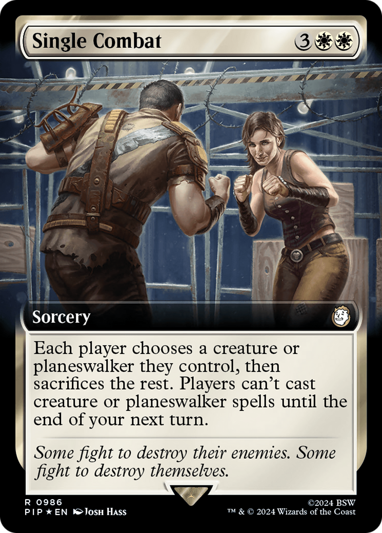 Single Combat (Extended Art) (Surge Foil) [Fallout] | Chromatic Games