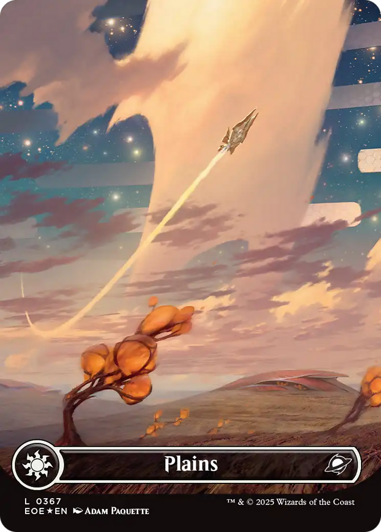 Plains (0367) (Borderless) (Galaxy Foil) [Edge of Eternities] | Chromatic Games