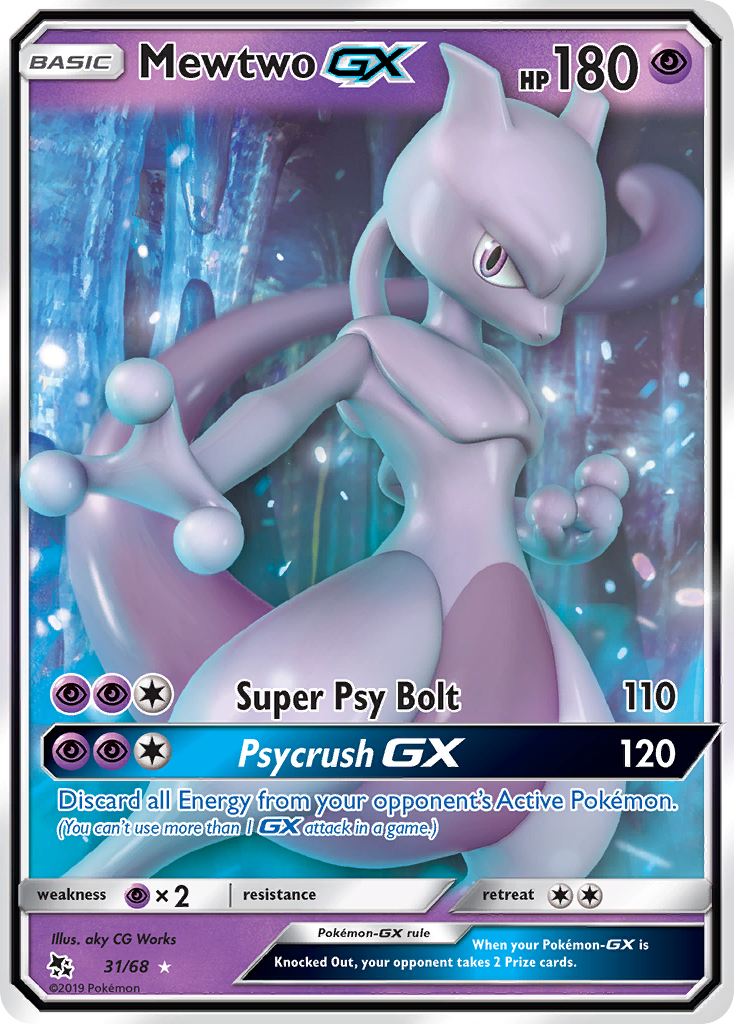 Mewtwo GX (31/68) [Sun & Moon: Hidden Fates] | Chromatic Games