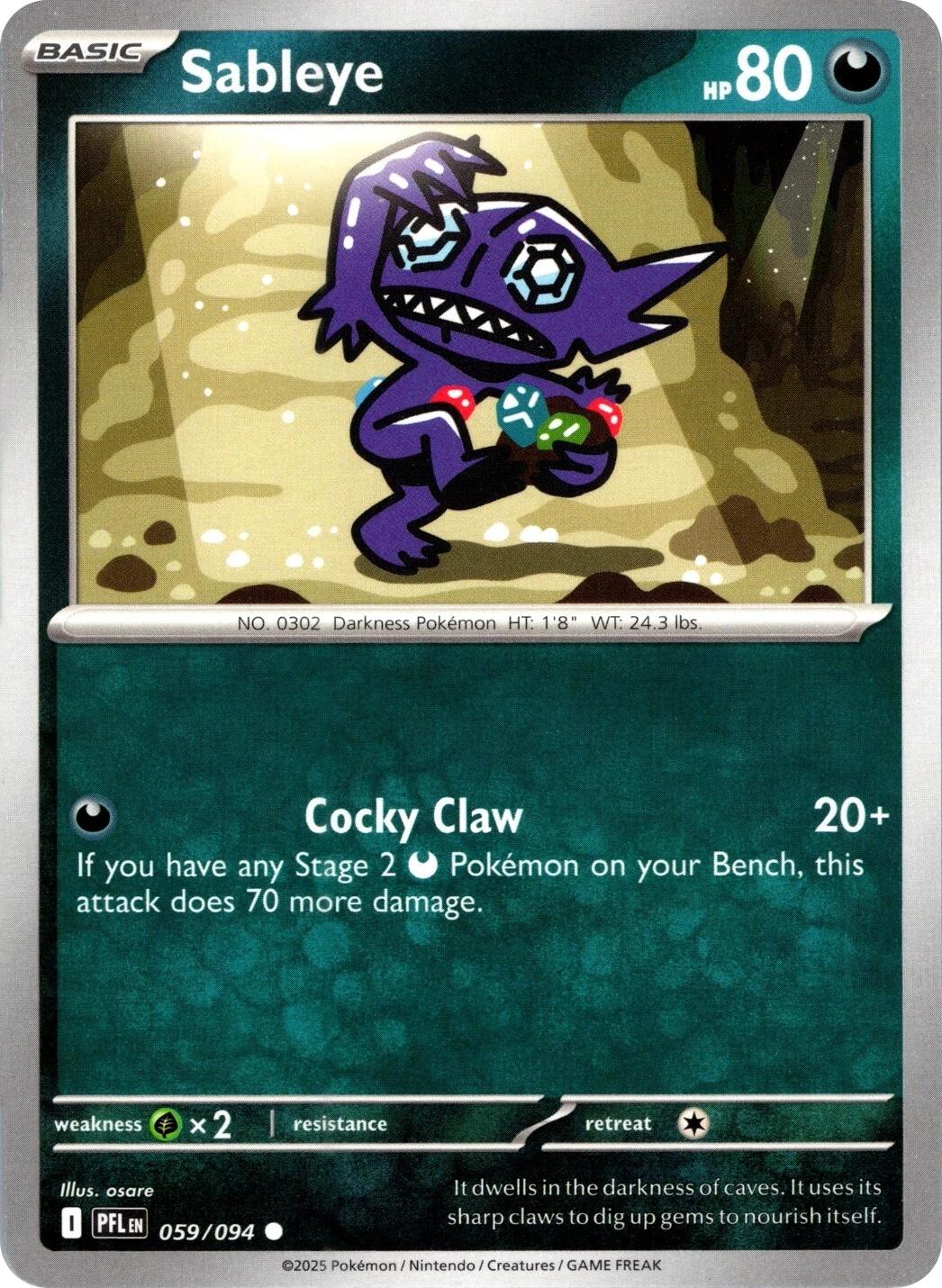 Sableye (059/094) (Reverse Holo) [Mega Evolution: Phantasmal Flames] | Chromatic Games