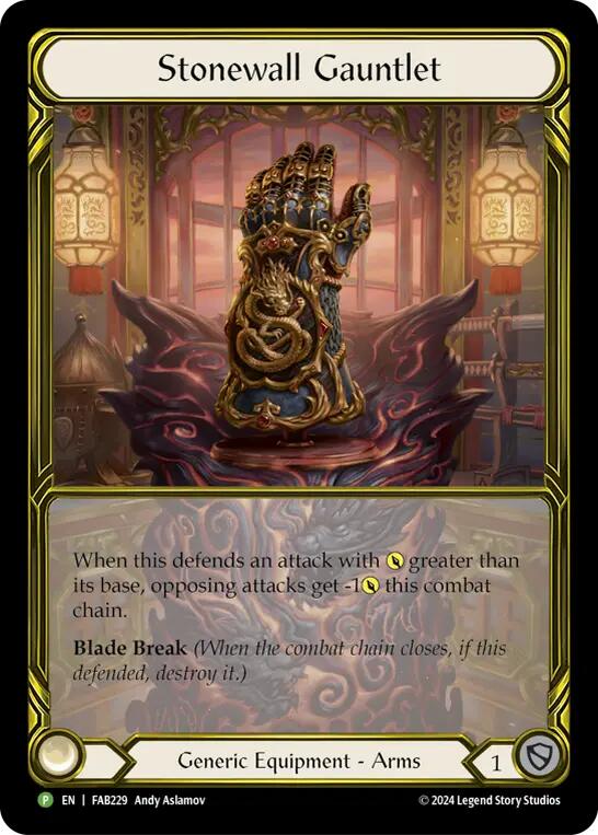 Stonewall Gauntlet (Golden) [FAB229] (Promo)  Cold Foil | Chromatic Games