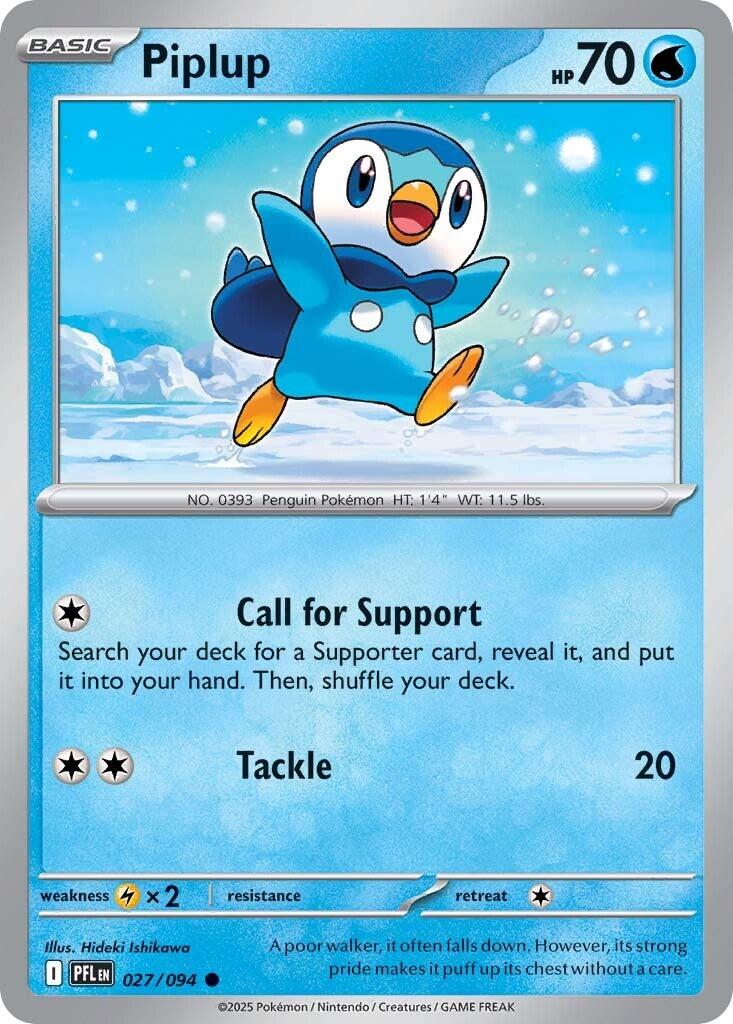 Piplup (027/094) [Mega Evolution: Phantasmal Flames] | Chromatic Games
