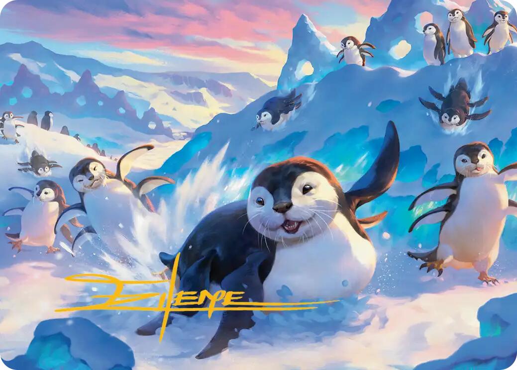 Otter-Penguin Art Card (Gold-Stamped Signature) [Avatar: The Last Airbender Art Series] | Chromatic Games