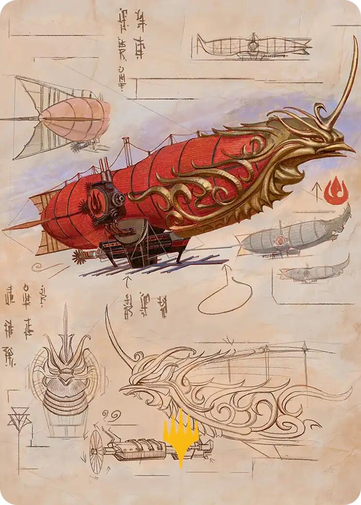 Phoenix Fleet Airship Art Card (Gold-Stamped Planeswalker Symbol) [Avatar: The Last Airbender Art Series] | Chromatic Games