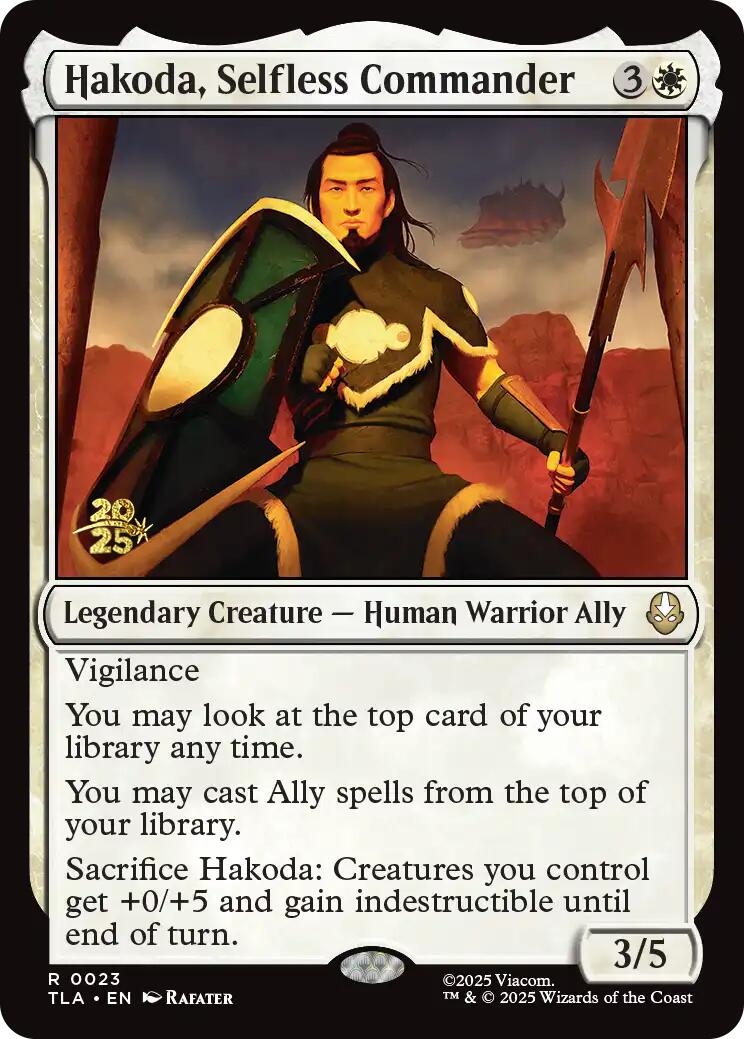 Hakoda, Selfless Commander [Avatar: The Last Airbender Prerelease Cards] | Chromatic Games