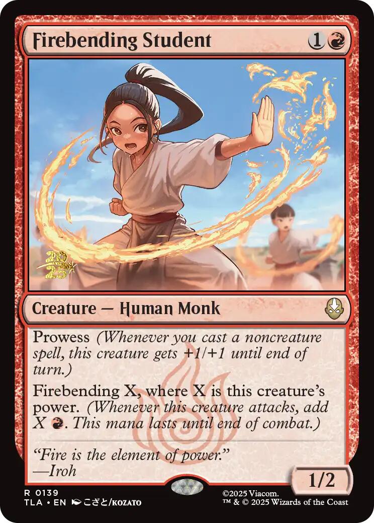 Firebending Student [Avatar: The Last Airbender Prerelease Cards] | Chromatic Games
