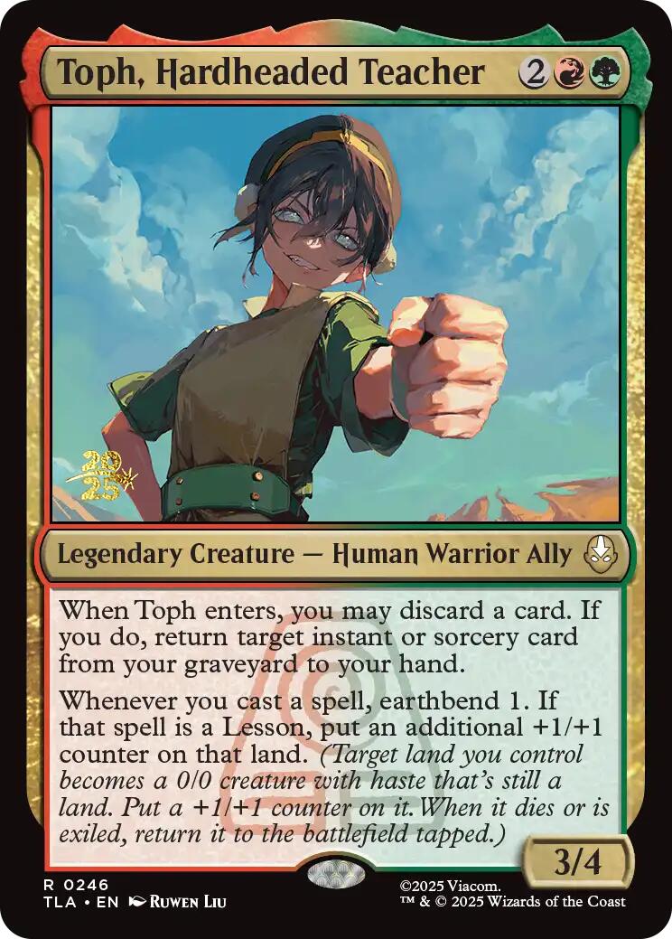 Toph, Hardheaded Teacher [Avatar: The Last Airbender Prerelease Cards] | Chromatic Games