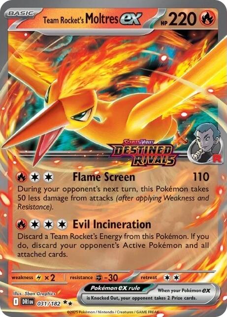 Team Rocket's Moltres ex (031/182) (Destined Rivals Stamp) [Miscellaneous Cards] | Chromatic Games