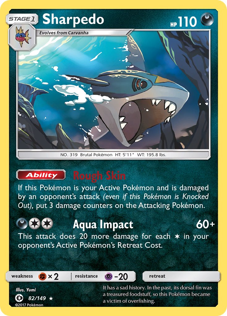 Sharpedo (82/149) (Cosmos Holo) (Blister Exclusive) [Sun & Moon: Base Set] | Chromatic Games