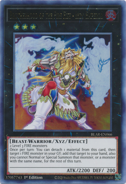 Brotherhood of the Fire Fist - Lion Emperor [BLAR-EN066] Ultra Rare | Chromatic Games