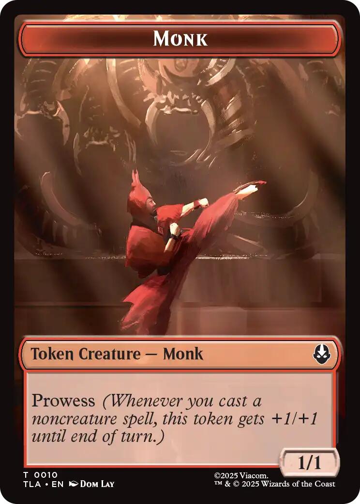 Monk // Food (0021) Double-Sided Token [Avatar: The Last Airbender Tokens] | Chromatic Games