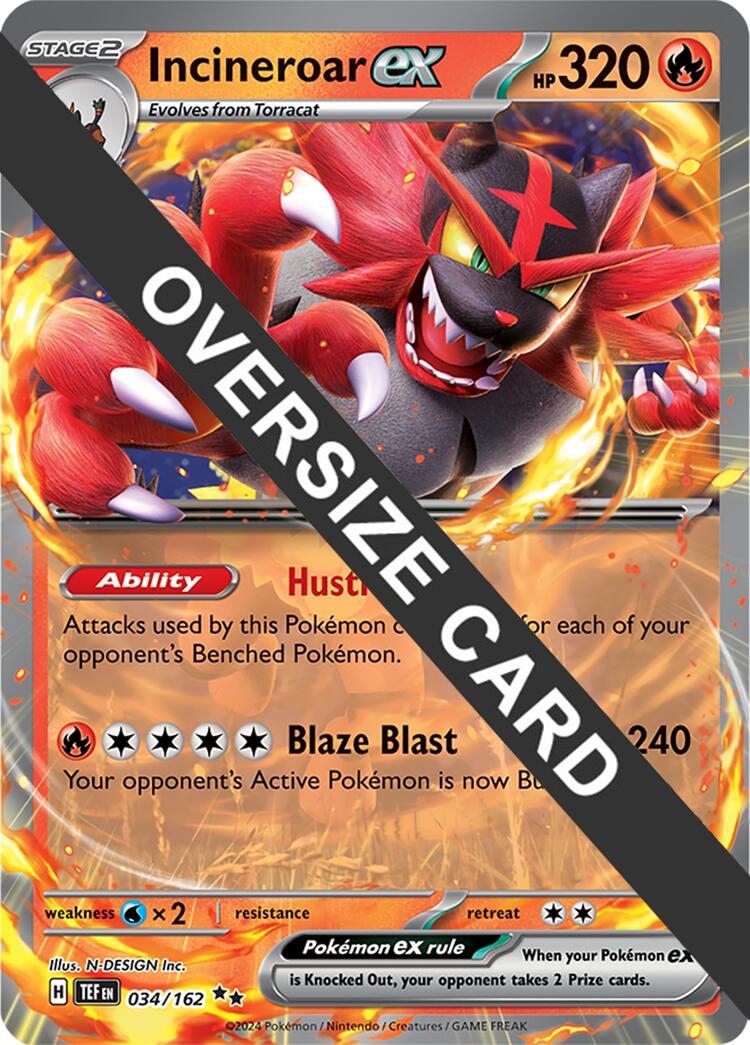 Incineroar ex (034/162) (Jumbo Card) [Scarlet & Violet: Temporal Forces] | Chromatic Games