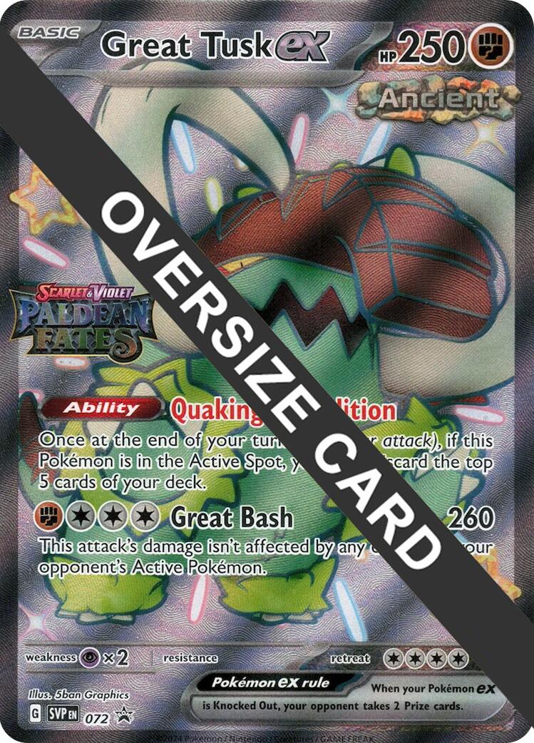 Great Tusk ex (072) (Paldean Fates Stamped Jumbo Card) [Scarlet & Violet: Paldean Fates] | Chromatic Games