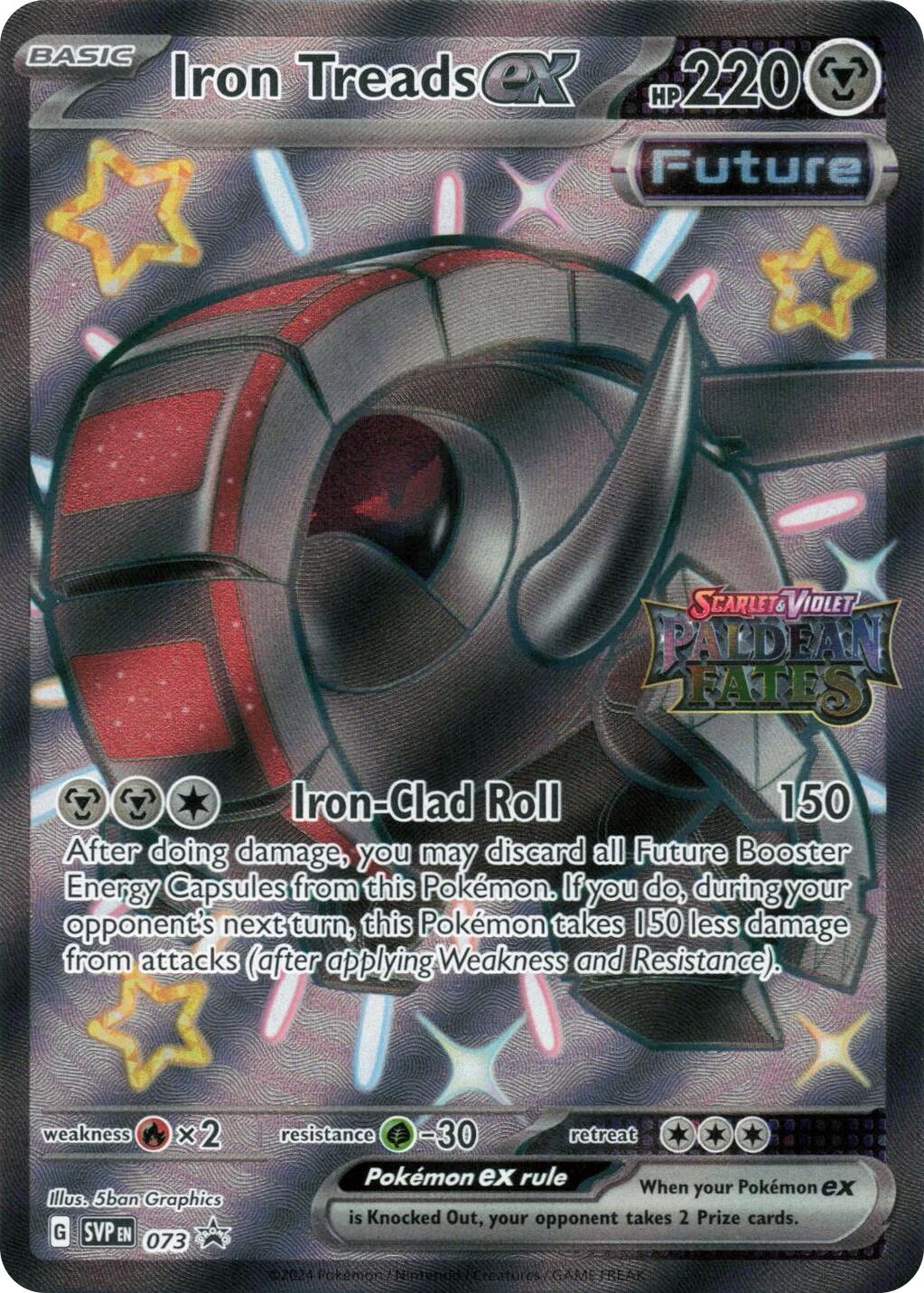 Iron Treads ex (073) (Paldean Fates Stamped) [Scarlet & Violet: Paldean Fates] | Chromatic Games