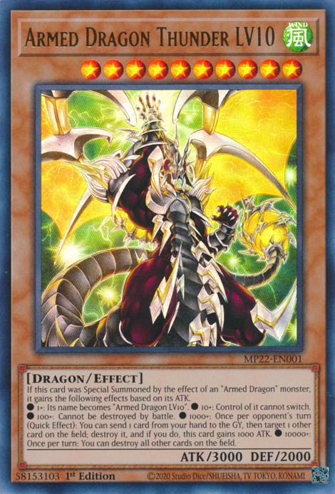 Armed Dragon Thunder LV10 [MP22-EN001] Ultra Rare | Chromatic Games