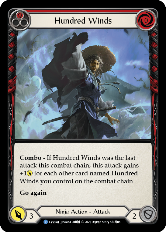 Hundred Winds (Red) [EVR041] (Everfest)  1st Edition Rainbow Foil | Chromatic Games