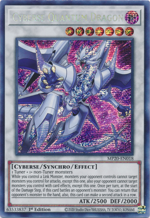 Cyberse Quantum Dragon [MP20-EN018] Prismatic Secret Rare | Chromatic Games