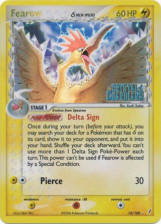 Fearow (18/100) (Delta Species) (Stamped) [EX: Crystal Guardians] | Chromatic Games