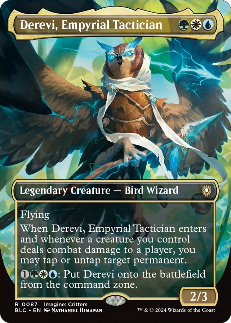 Derevi, Empyrial Tactician (Borderless) [Bloomburrow Commander] | Chromatic Games