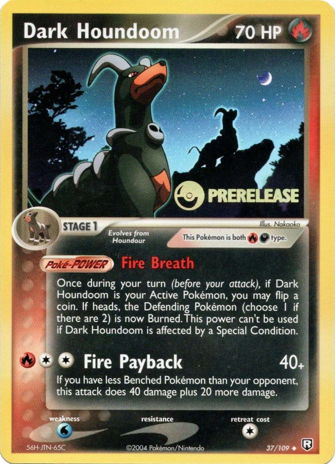 Dark Houndoom (37/109) (Prerelease Promo) [EX: Team Rocket Returns] | Chromatic Games