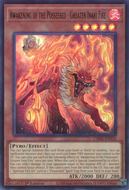 Awakening of the Possessed - Greater Inari Fire [CH02-EN018] Ultra Rare | Chromatic Games