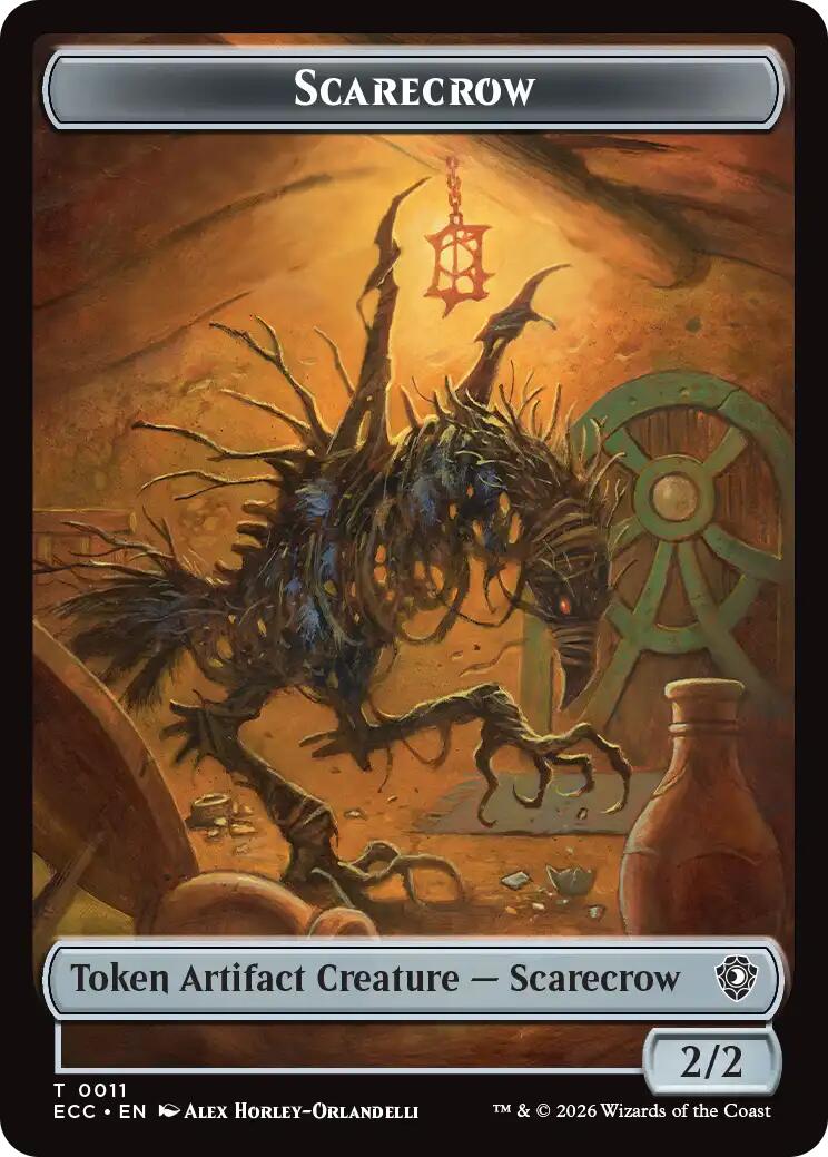 Scarecrow // Treasure Double-Sided Token [Lorwyn Eclipsed Tokens] | Chromatic Games