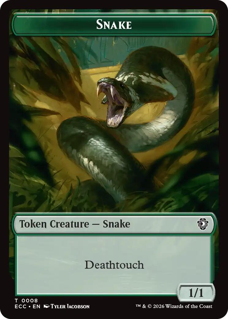Snake // Scarecrow Double-Sided Token [Lorwyn Eclipsed Tokens] | Chromatic Games