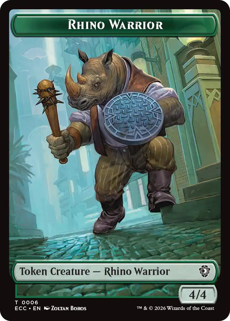 Rhino Warrior // Elemental (0010) Double-Sided Token [Lorwyn Eclipsed Tokens] | Chromatic Games