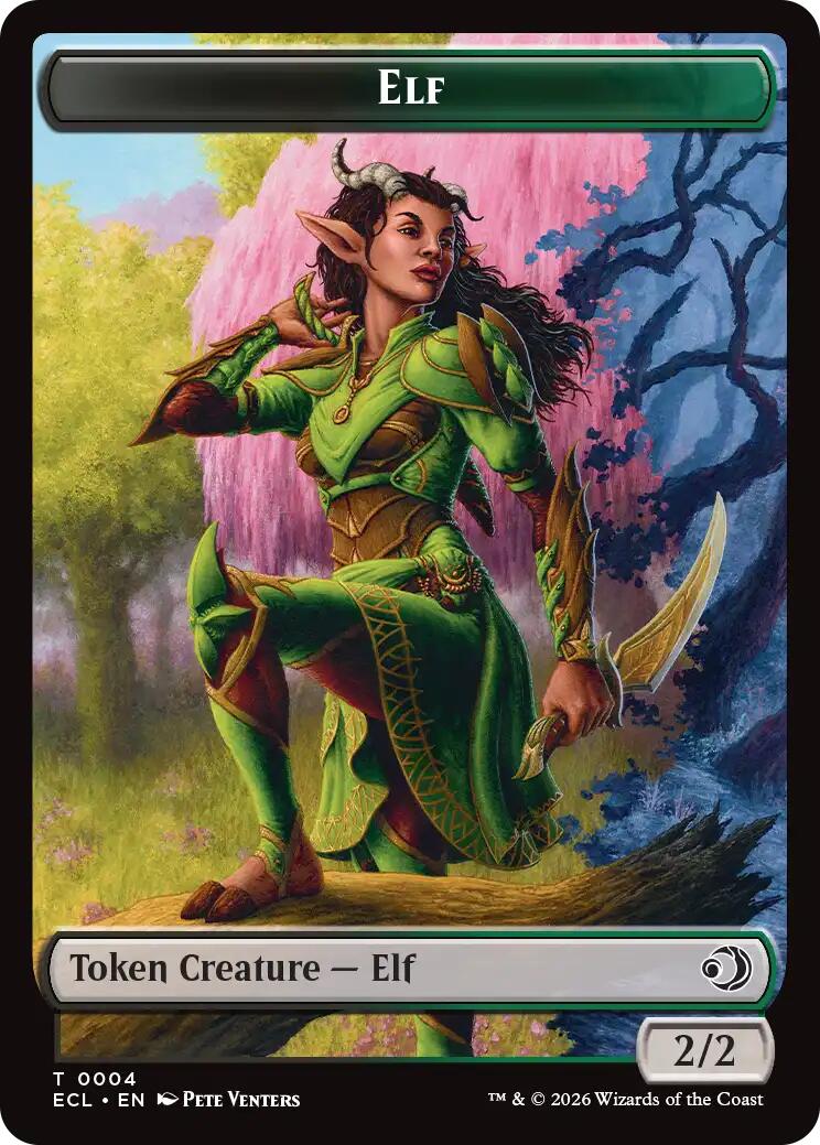 Elf // Kithkin (0007) Double-Sided Token [Lorwyn Eclipsed Tokens] | Chromatic Games