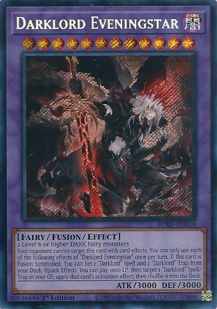 Darklord Eveningstar [BPRO-EN036] Secret Rare | Chromatic Games