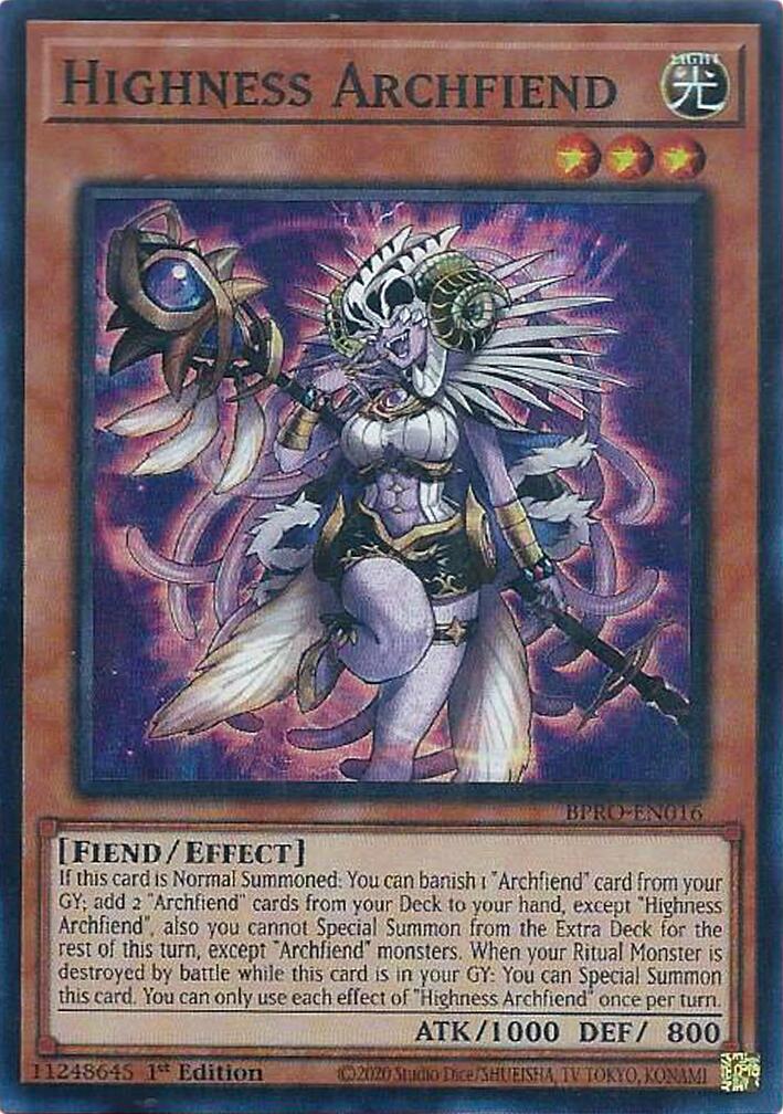 Highness Archfiend [BPRO-EN016] Super Rare | Chromatic Games
