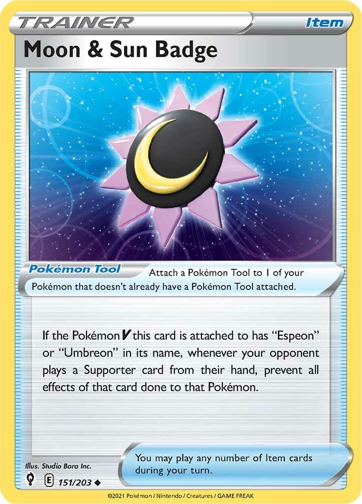 Moon & Sun Badge (151/203) [Sword & Shield: Evolving Skies] | Chromatic Games