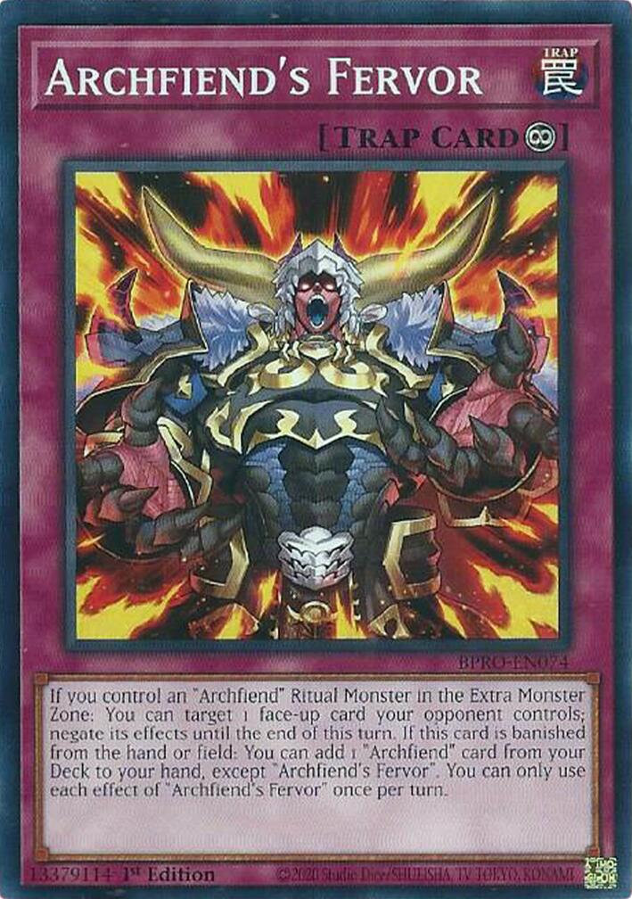 Archfiend's Fervor [BPRO-EN074] Common | Chromatic Games