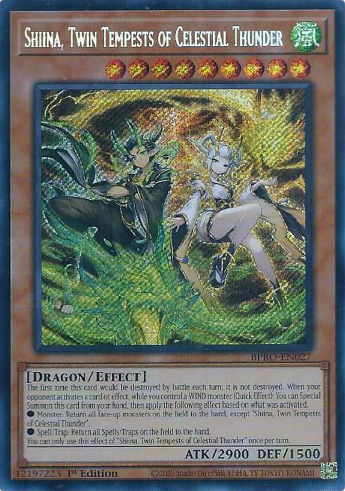 Shiina, Twin Tempests of Celestial Thunder [BPRO-EN027] Secret Rare | Chromatic Games
