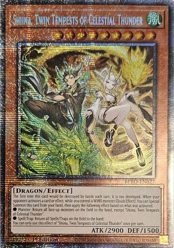 Shiina, Twin Tempests of Celestial Thunder [BPRO-EN027] Starlight Rare | Chromatic Games