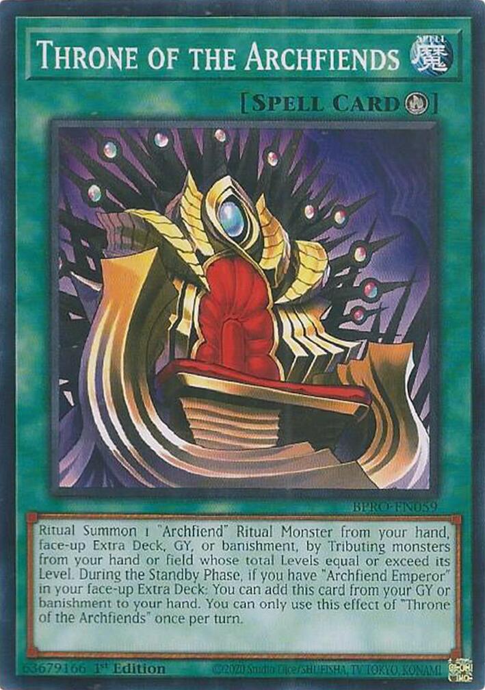 Throne of the Archfiends [BPRO-EN059] Common | Chromatic Games