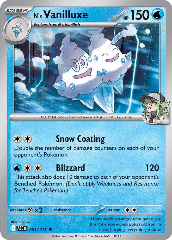 N's Vanilluxe (051/217) [Mega Evolution: Ascended Heroes] | Chromatic Games
