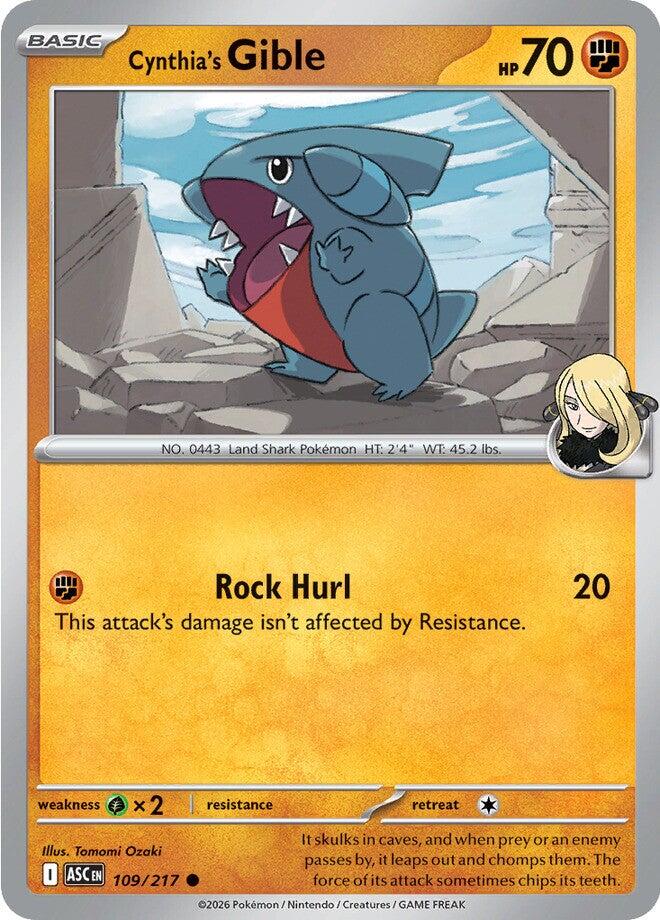 Cynthia's Gible (109/217) [Mega Evolution: Ascended Heroes] | Chromatic Games