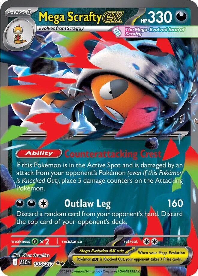 Mega Scrafty ex (135/217) [Mega Evolution: Ascended Heroes] | Chromatic Games