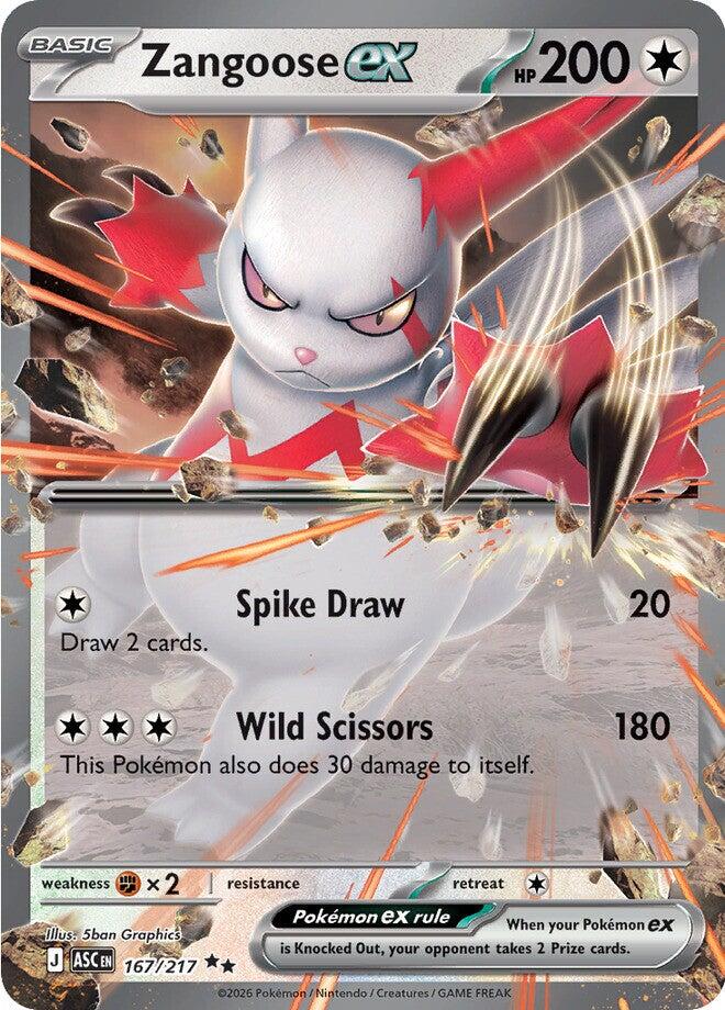 Zangoose ex (167/217) [Mega Evolution: Ascended Heroes] | Chromatic Games