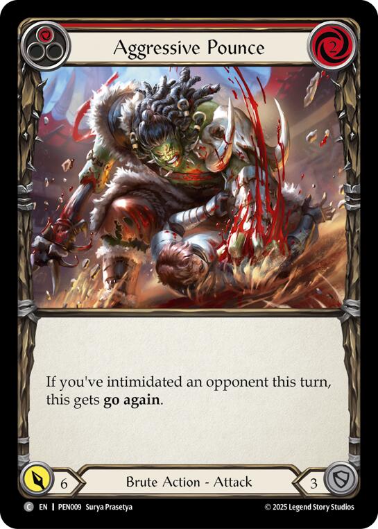 Aggressive Pounce (Red) (Regular) [PEN009] (Compendium of Rathe) | Chromatic Games