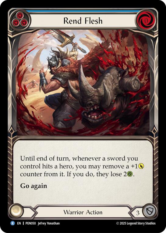Rend Flesh (Blue) (Rainbow Foil) [PEN050] (Compendium of Rathe)  Rainbow Foil | Chromatic Games