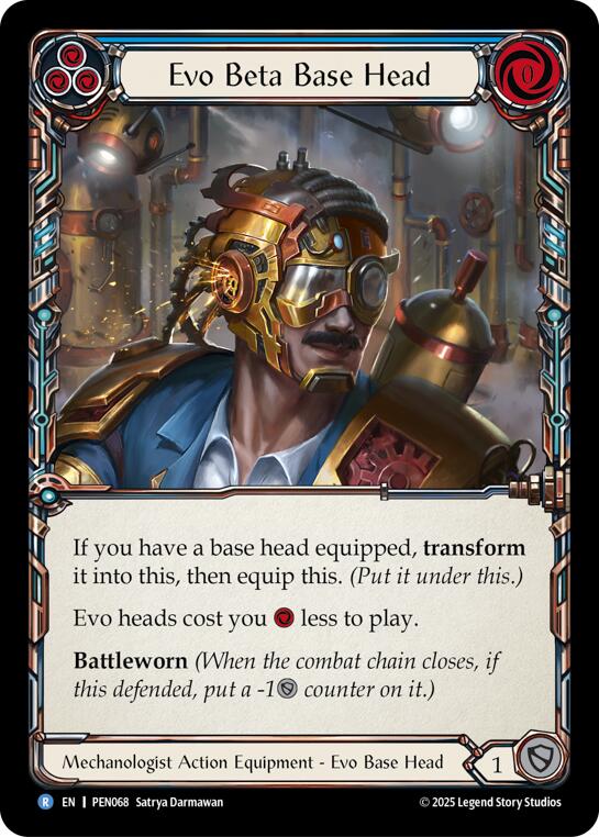 Evo Beta Base Head (Blue) (Cold Foil) [PEN068] (Compendium of Rathe)  Cold Foil | Chromatic Games