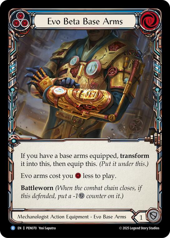 Evo Beta Base Arms (Blue) (Cold Foil) [PEN070] (Compendium of Rathe)  Cold Foil | Chromatic Games