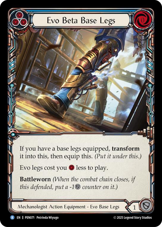 Evo Beta Base Legs (Blue) (Cold Foil) [PEN071] (Compendium of Rathe)  Cold Foil | Chromatic Games