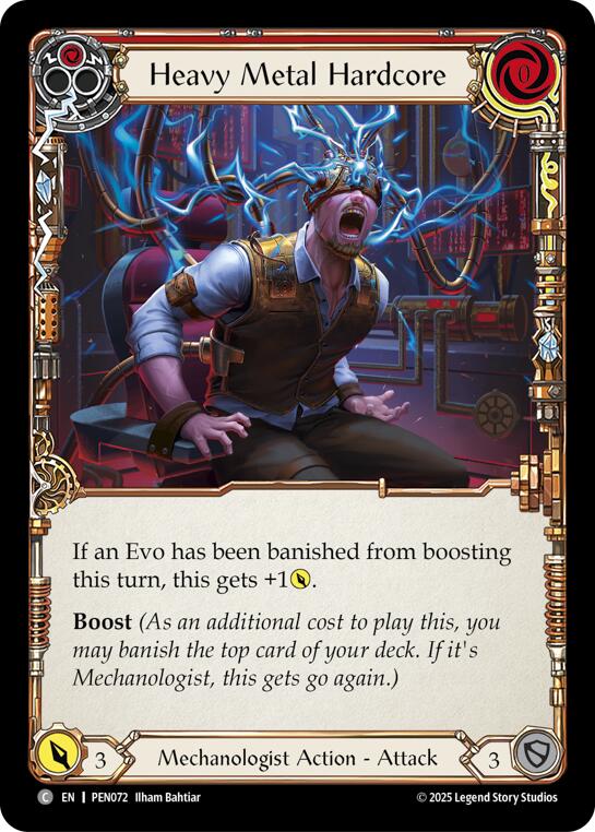 Heavy Metal Hardcore (Red) (Rainbow Foil) [PEN072] (Compendium of Rathe)  Rainbow Foil | Chromatic Games