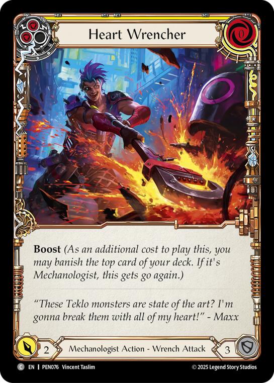 Heart Wrencher (Yellow) (Rainbow Foil) [PEN076] (Compendium of Rathe)  Rainbow Foil | Chromatic Games
